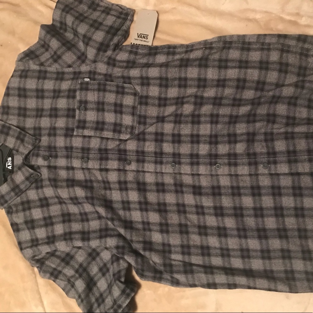 Vans Gray Plaid Button Down Shirt